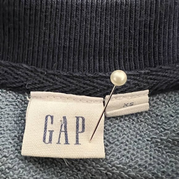 Gap Womens Blue Leaf Print Long Sleeve Crew Neck Pullover Sweatshirt Size XS - Picture 9 of 10